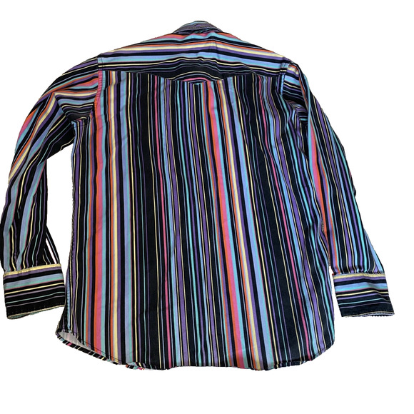Texas Sage Men Shirt Cowboy Striped Western Vintage Medium Large - Picture 5 of 5